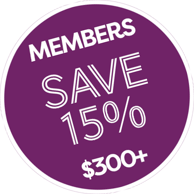 Members $300+ Save 15%