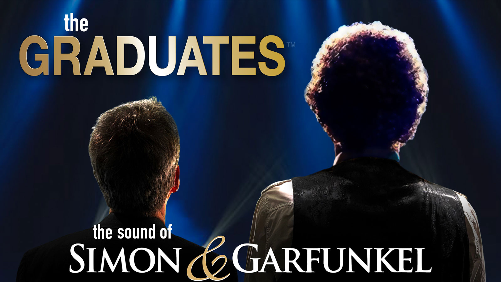 Silhouette of Simon & Garfunkel with text The Graduates