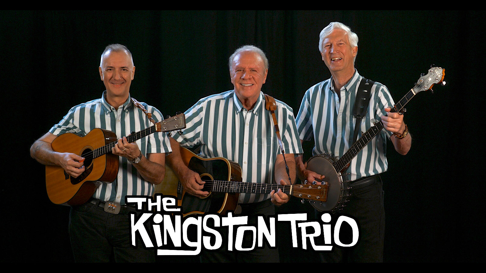 Members of The Kingston Trio posed with instruments.