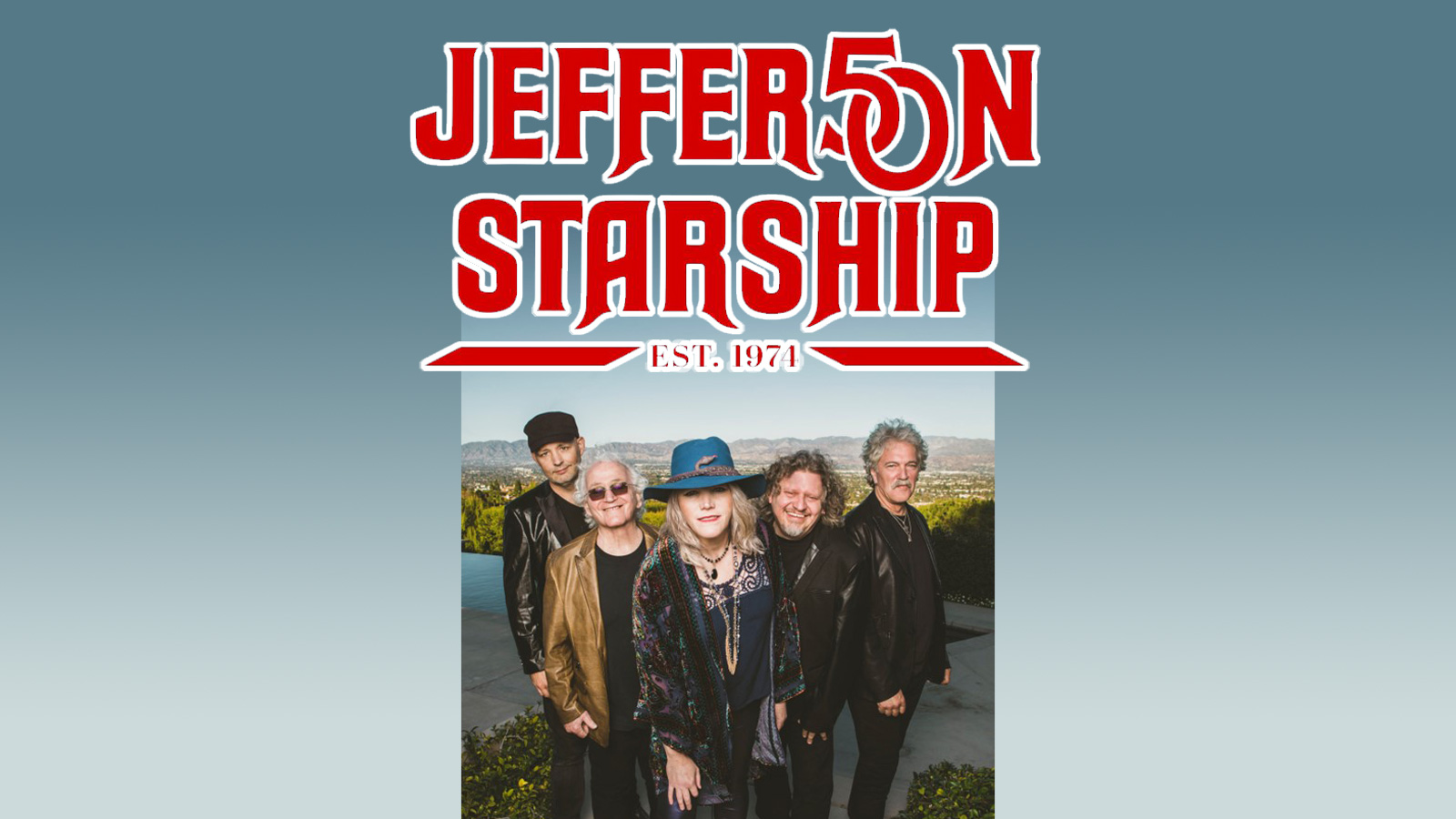 Jefferson Starship logo composite with members of the band