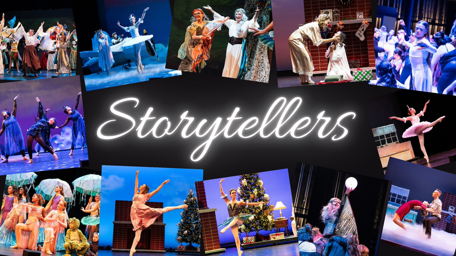 Storytellers: a composite of several images of dancers performing.