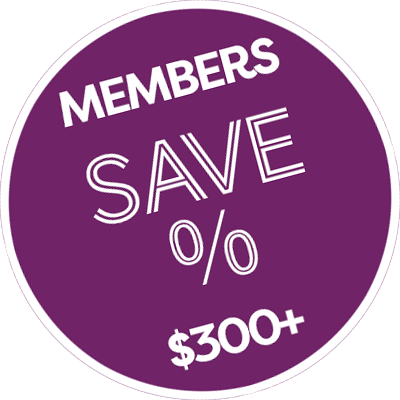 Members $300+ Save % off