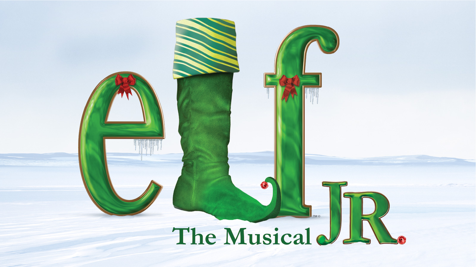 ELF The Musical JR. with winter landscape and elf boot