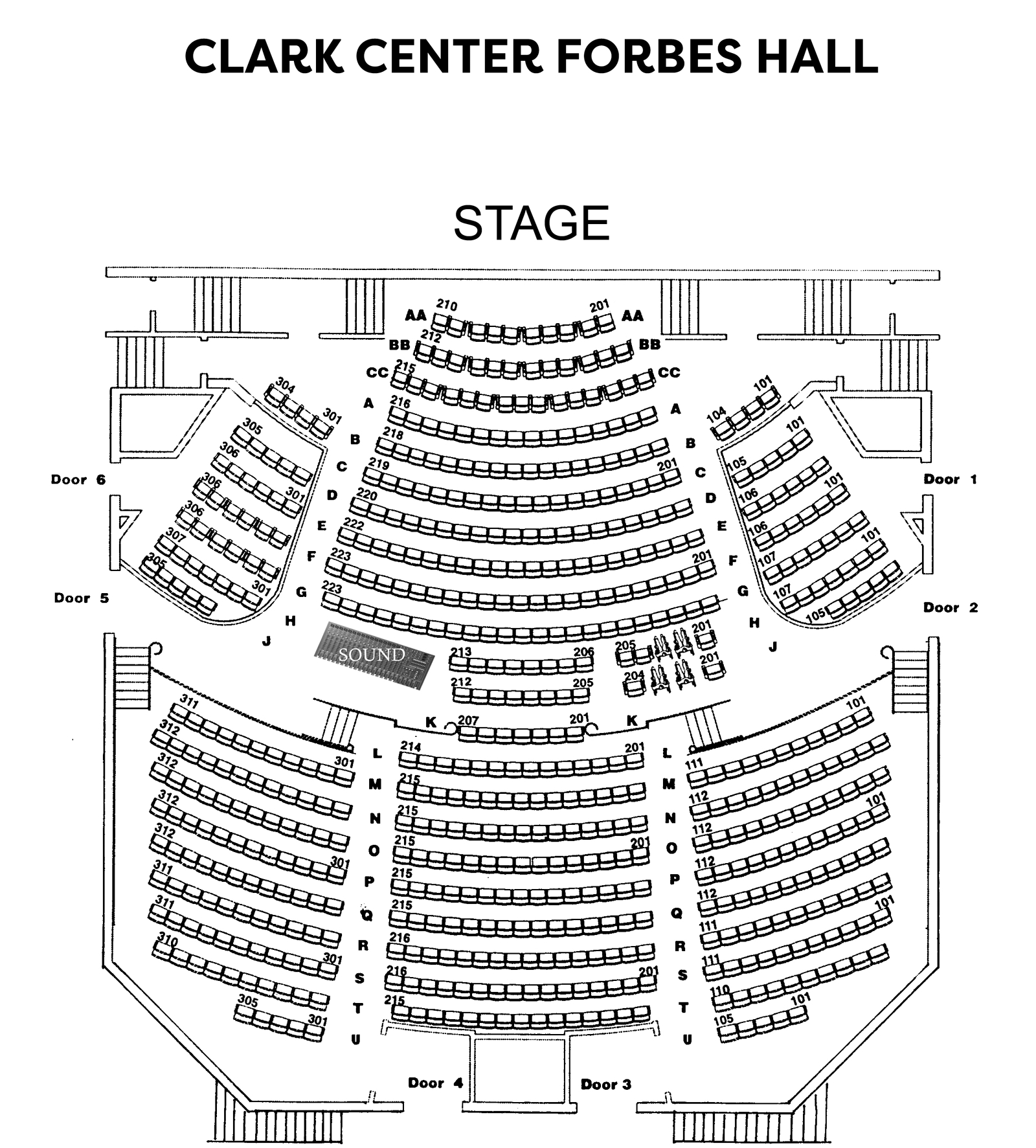 Seating Chart for Forbes Hall